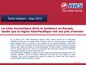 HRS : Etude Hotels Price Radar - Bilan 2012